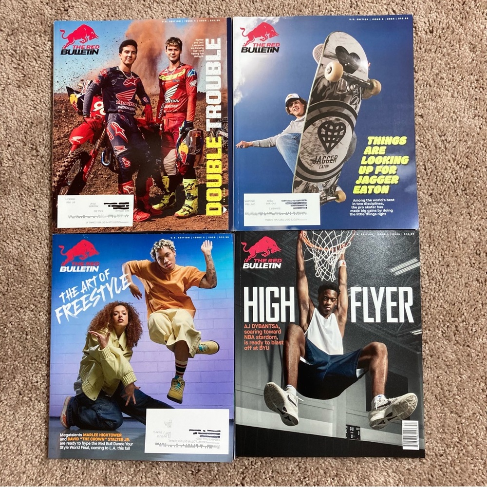 RED BULLETIN MAGAZINE Lot Of 4 Issues 2, 4 of 24, Issue 2, 3 of 25 Collection